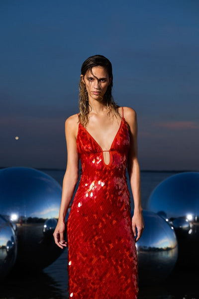 Scarlet Sequin Maxi Dress