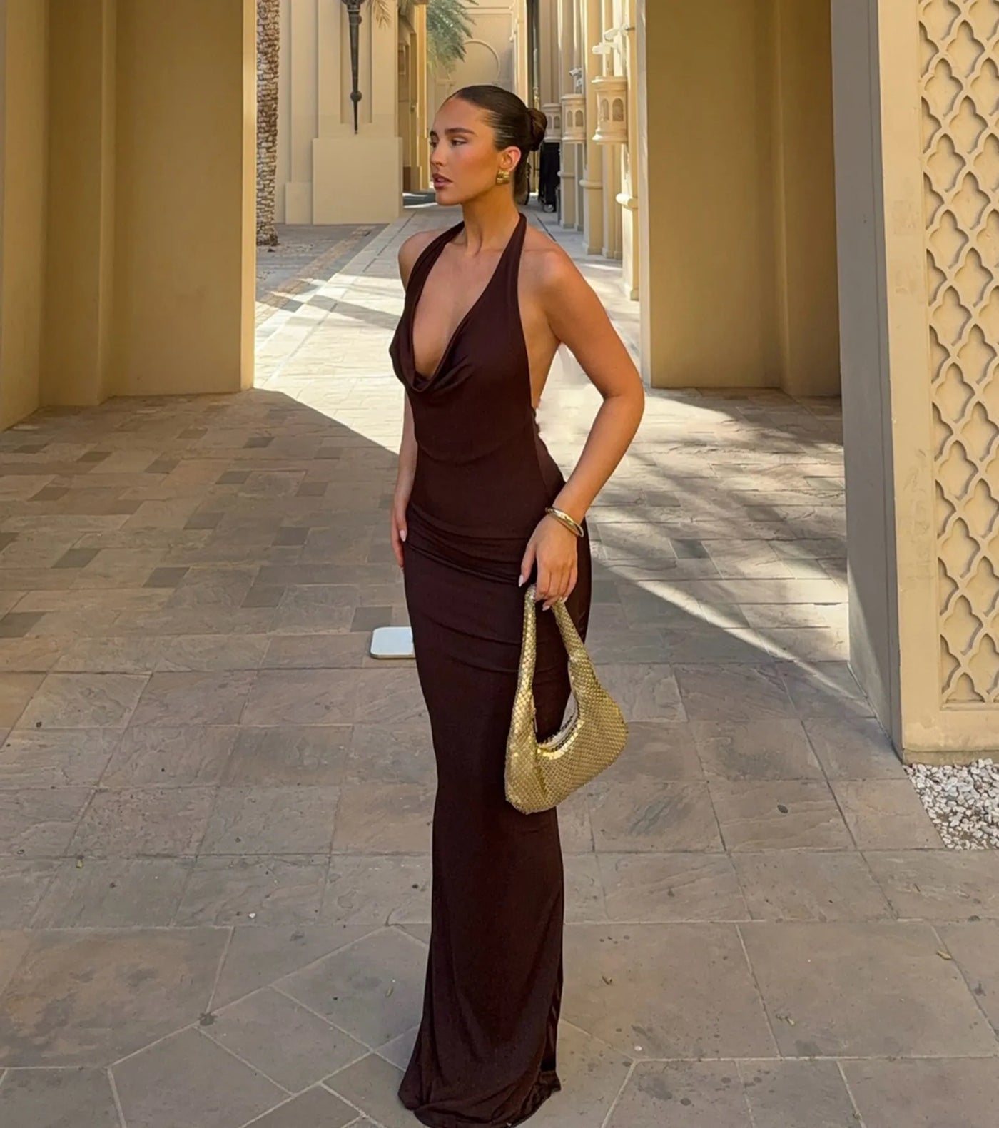 Ellie Cow Neck Maxi Dress
