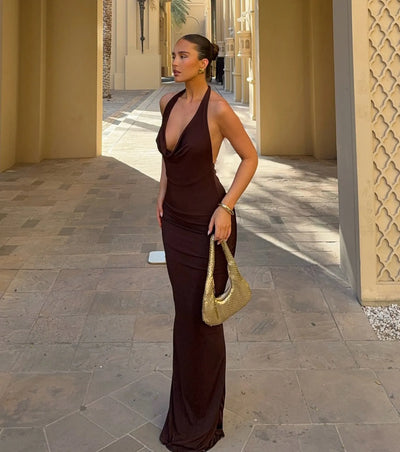Ellie Cow Neck Maxi Dress