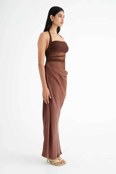 Sienna Drape Mesh Maxi
