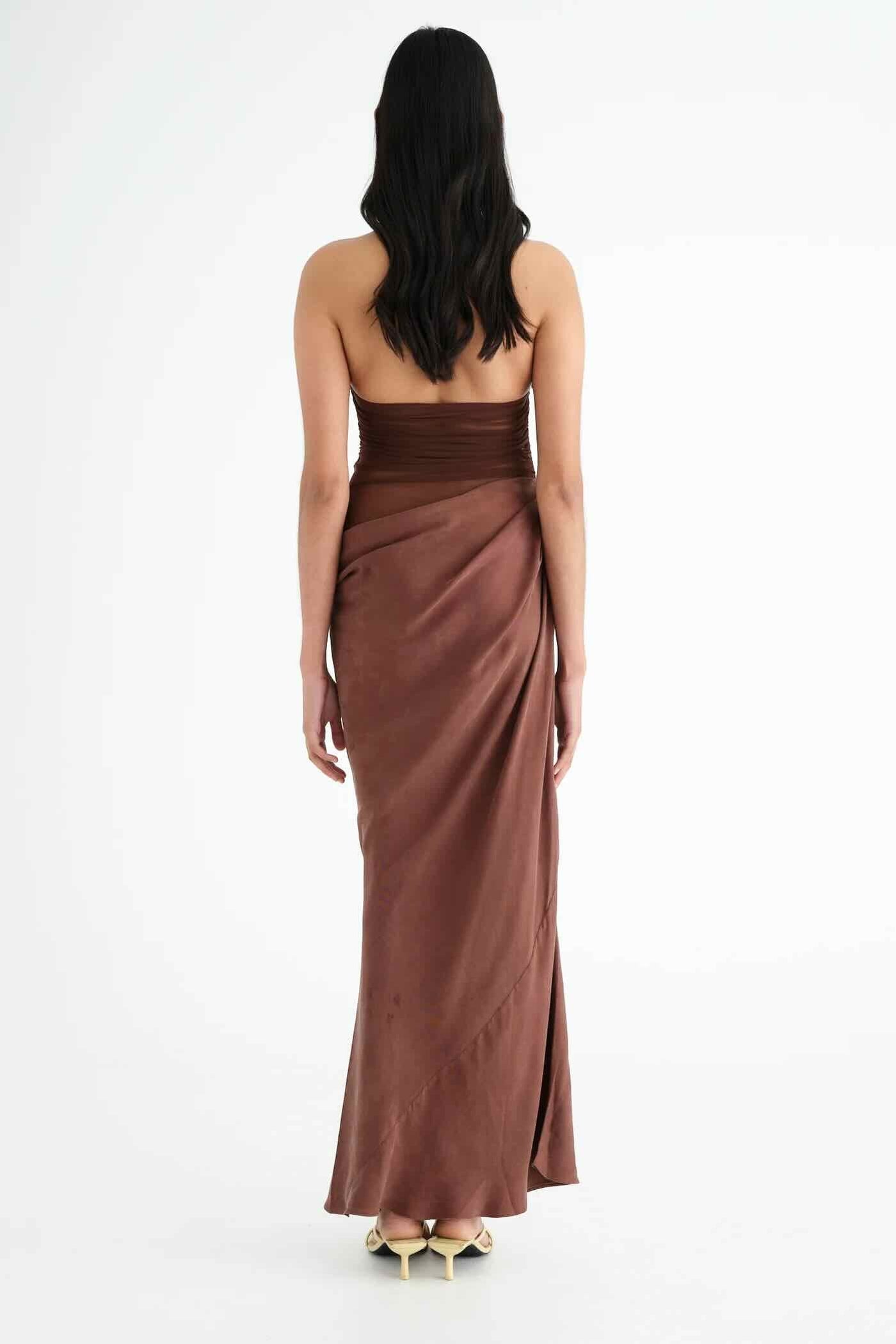 Sienna Drape Mesh Maxi