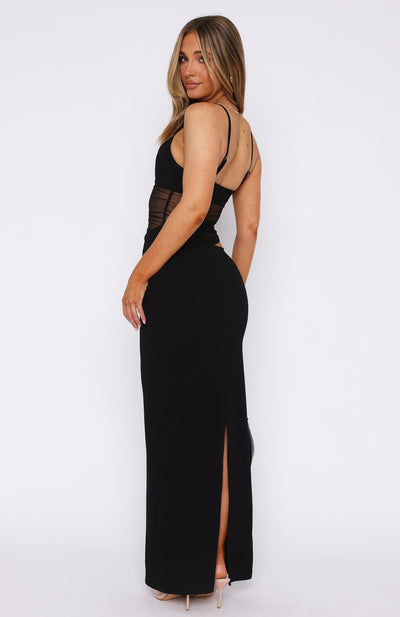 Noir Mesh Maxi Dress