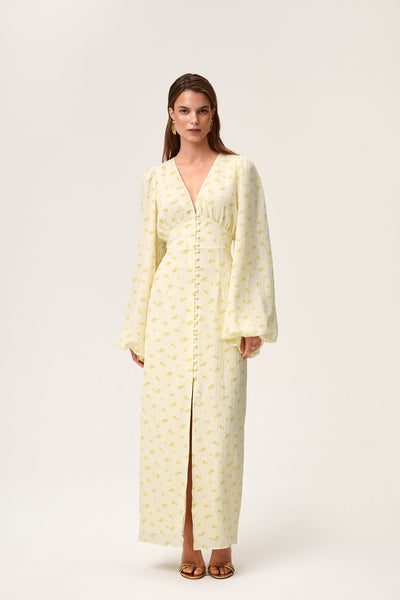 Isla Maxi Dress – Pastel Yellow