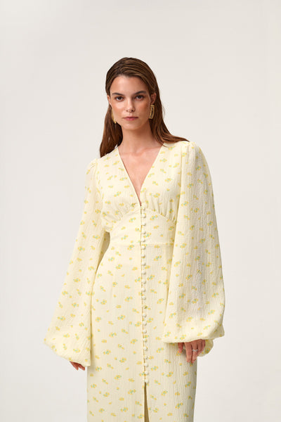 Isla Maxi Dress – Pastel Yellow