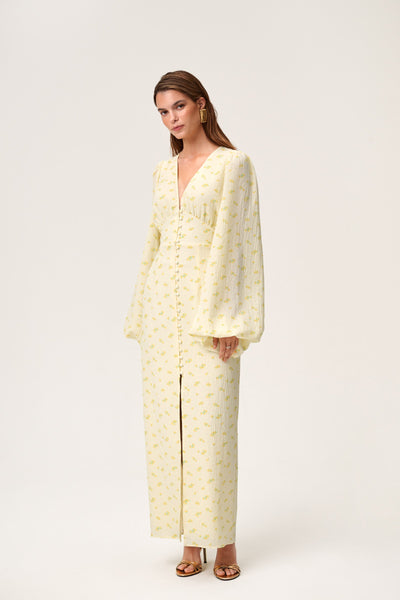 Isla Maxi Dress – Pastel Yellow